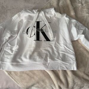 Calvin Klein White Sweatshirt with Black Logo